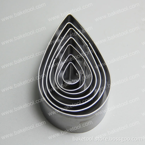 New 7pcs stainless steel leaf shape cake mold set with plain edge